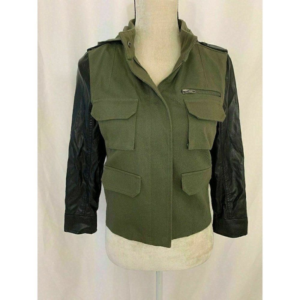 Me. N. U. Girls Faux Leather Long sleeve jacket